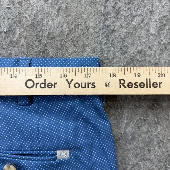 Peter Millar Golf Shorts Men 34 Blue Polka Dot Performance 9" Stretch - Picture 12 of 16